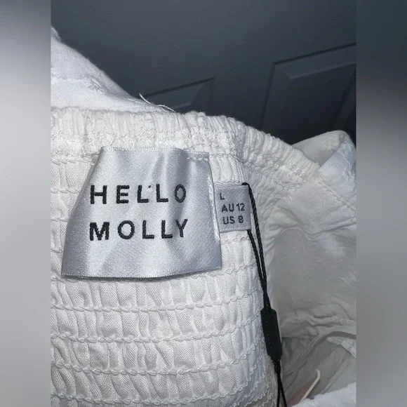 NWT Hello Molly Women’s Large US 8 You And I Tonight Dress Mini White AU 12 - Picture 10 of 16